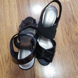 Black Strappy Wedges